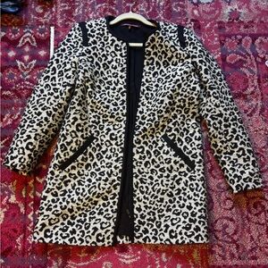 Comptoir Des Cotonniers Black and White Leopard-Print Jacket